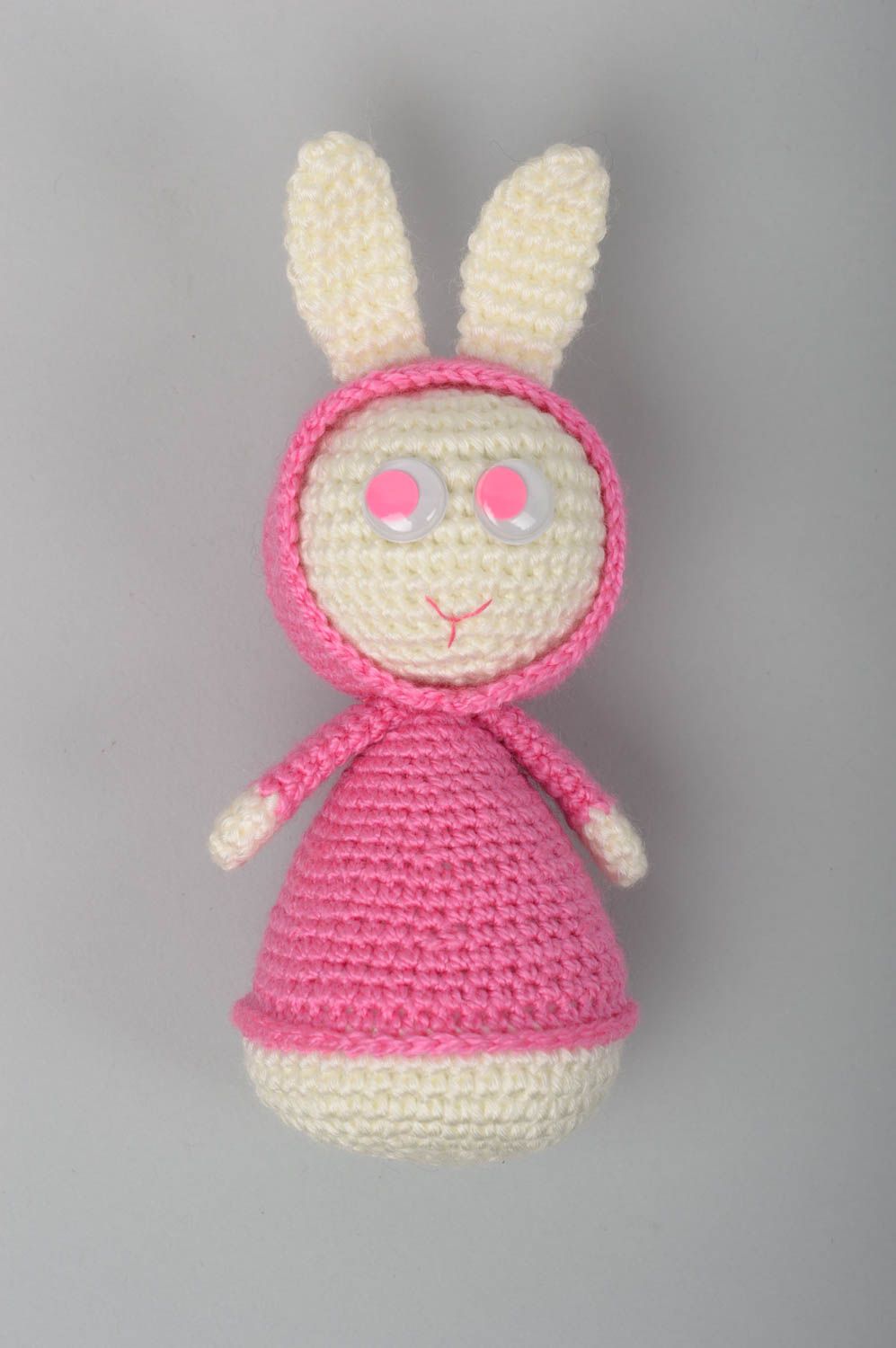 Мягкая игрушка заяц розовый игрушка ручной работы детская игрушка симпатичная фото 1