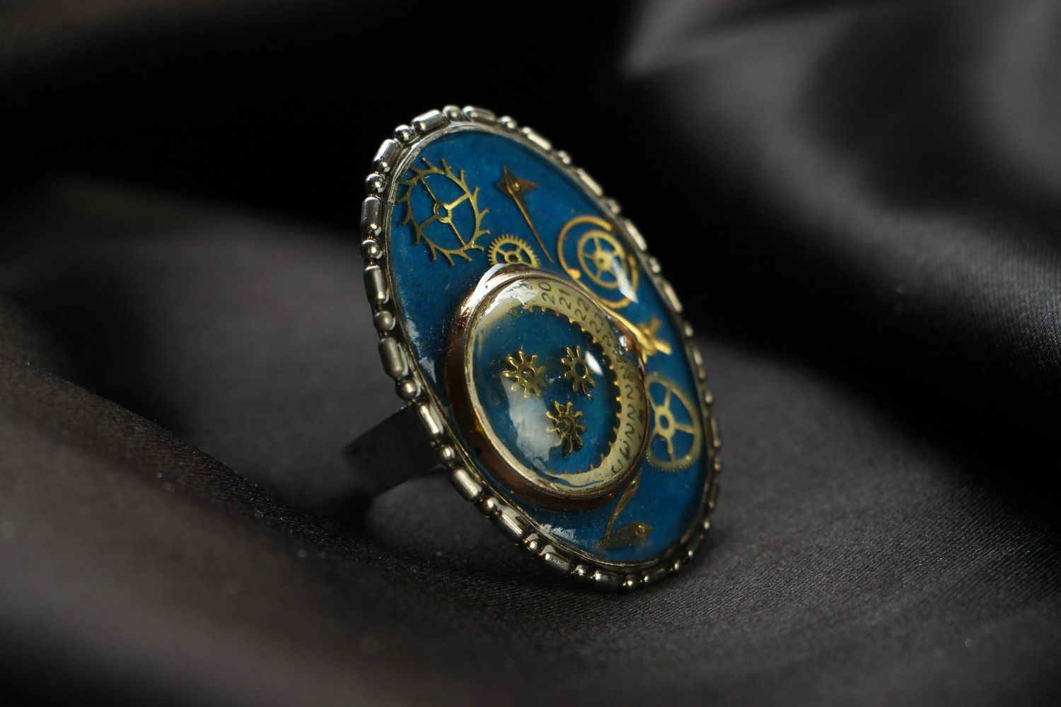 Metal ring in steampunk style photo 1