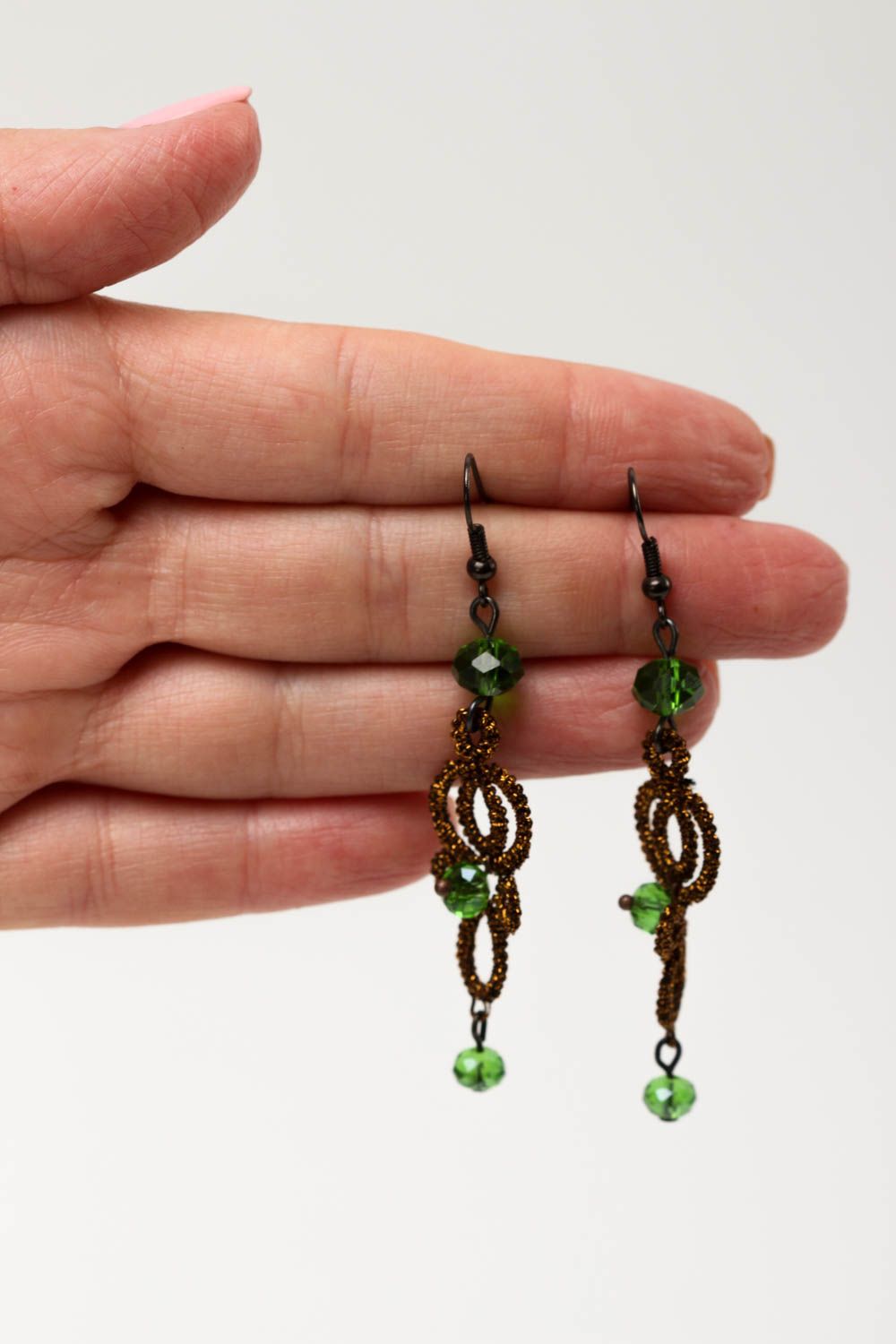 Unusual handmade tatting earrings woven earrings tatting jewelry designs photo 5