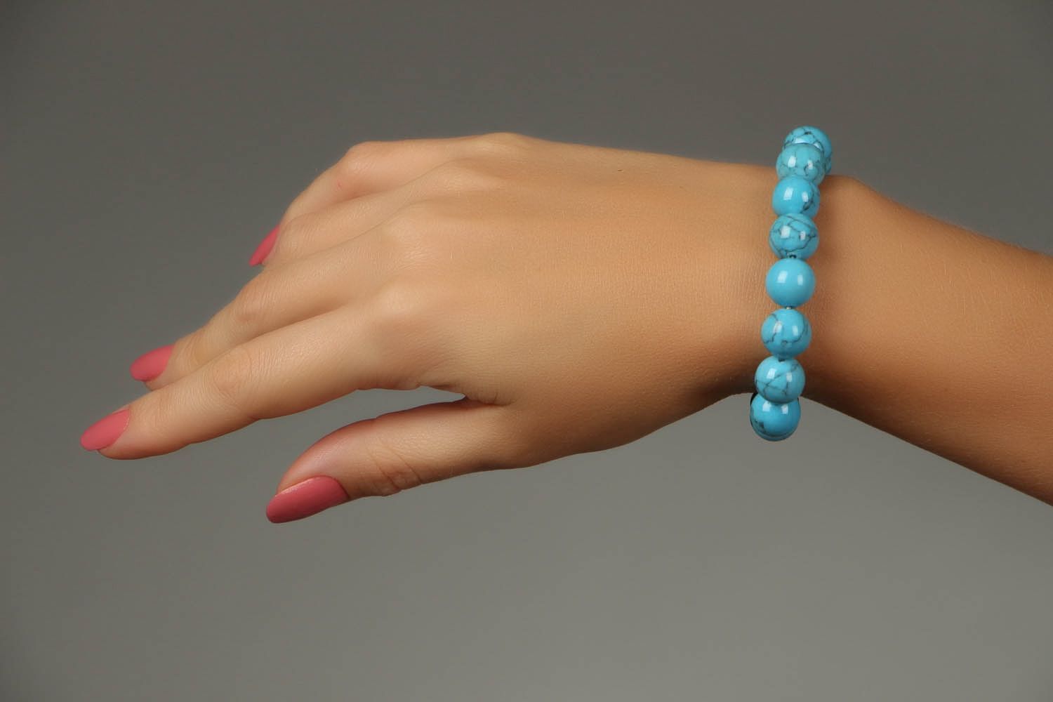 Bracelet fait main original en turquoise photo 5