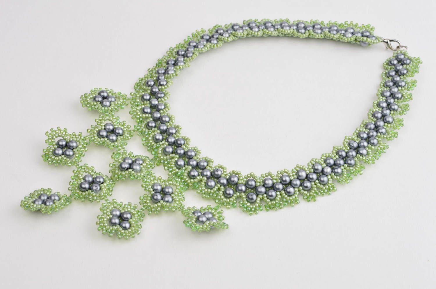 Schmuck Halskette handgemachter Schmuck Accessoire für Frauen Collier Kette grün foto 3