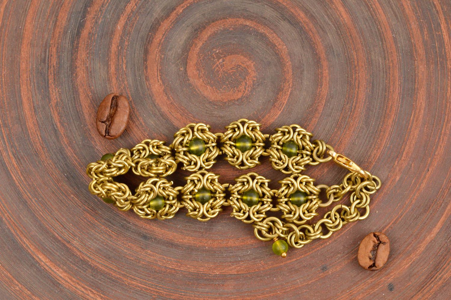 Handmade brass bracelet chain weaving accessories designer bijouterie for girls photo 1