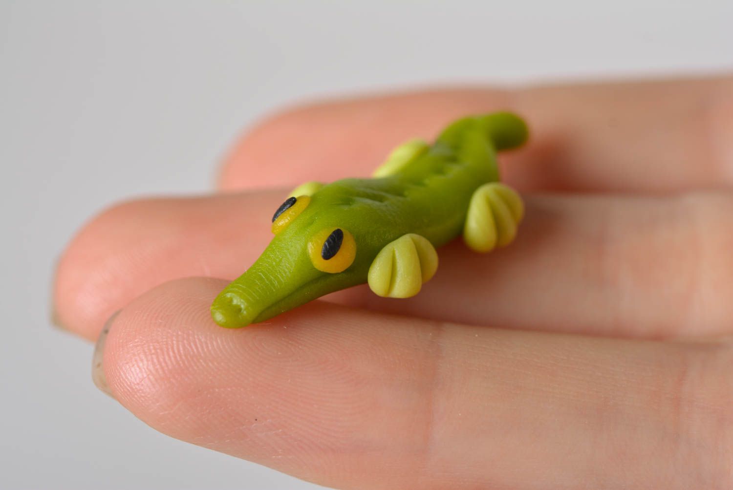 Handmade Spiel Figur miniatur Figur mini Spielzeug aus Polymerton Krokodil foto 3