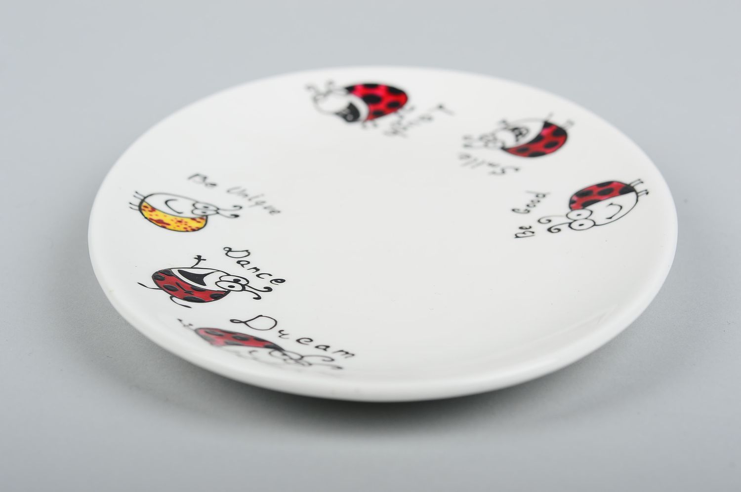 Assiette décorative Déco fait main ovale en céramique peinture Vaisselle déco photo 3
