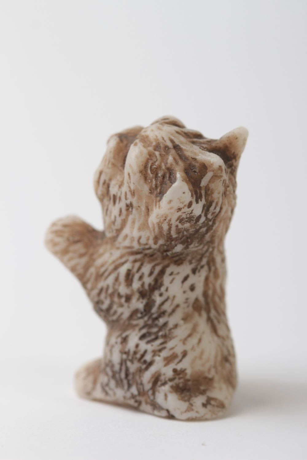 Маленькая лепная статуэтка из полимерной смолы ручной работы Собачка болонка фото 4