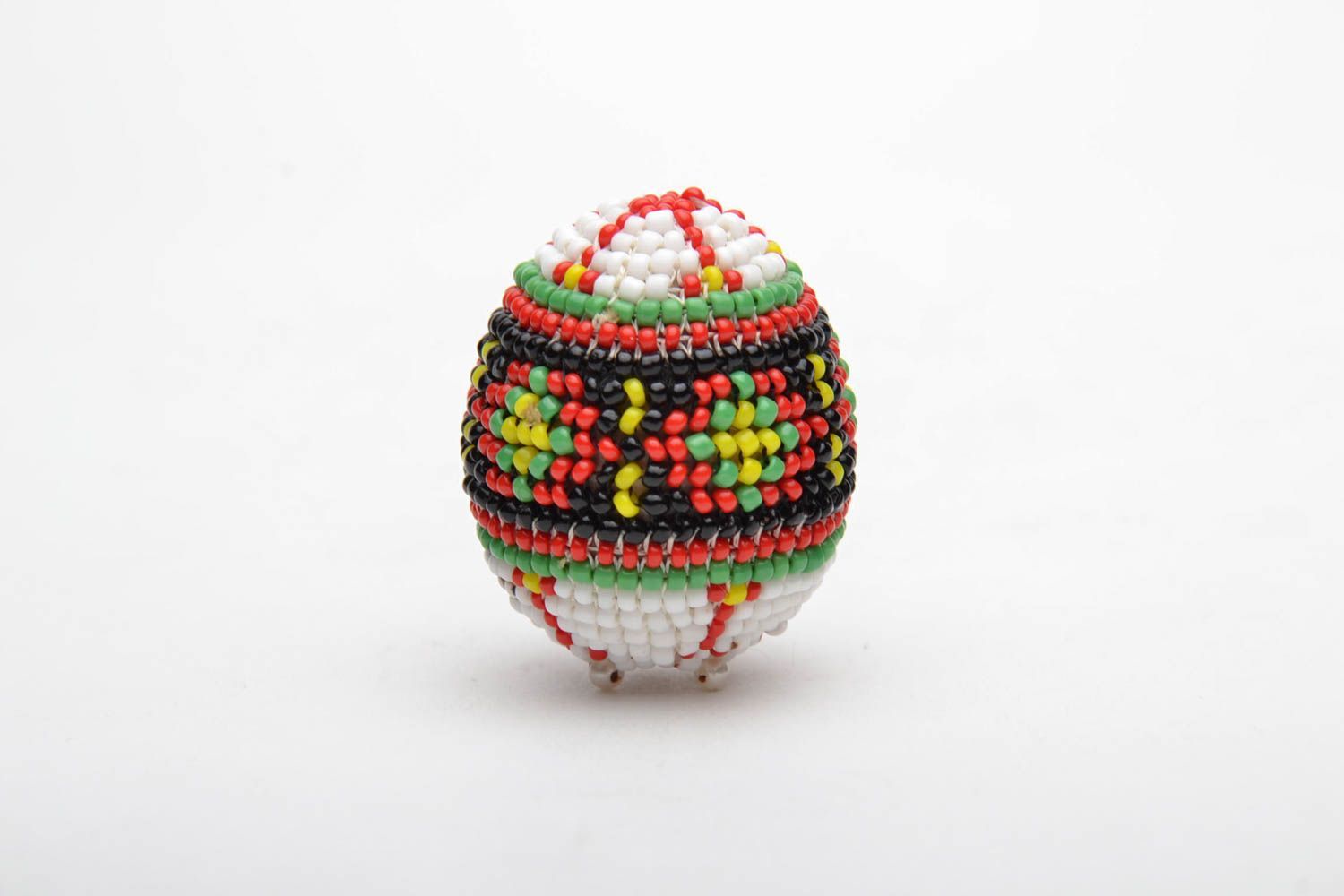Handmade Deko Ei mit Glasperlen beflochten Ostern Symbol Haus Deko grell klein foto 6