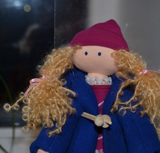 Handmade designer soft doll with long hair for girl Skier photo 3