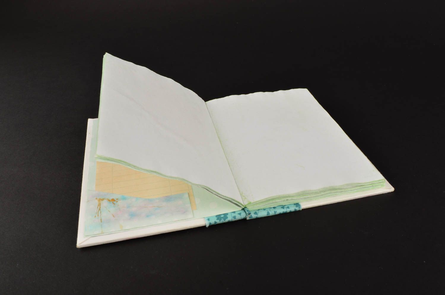 Блокнот ручной работы оригинальный блокнот с тканью аппликация авторский блокнот фото 4