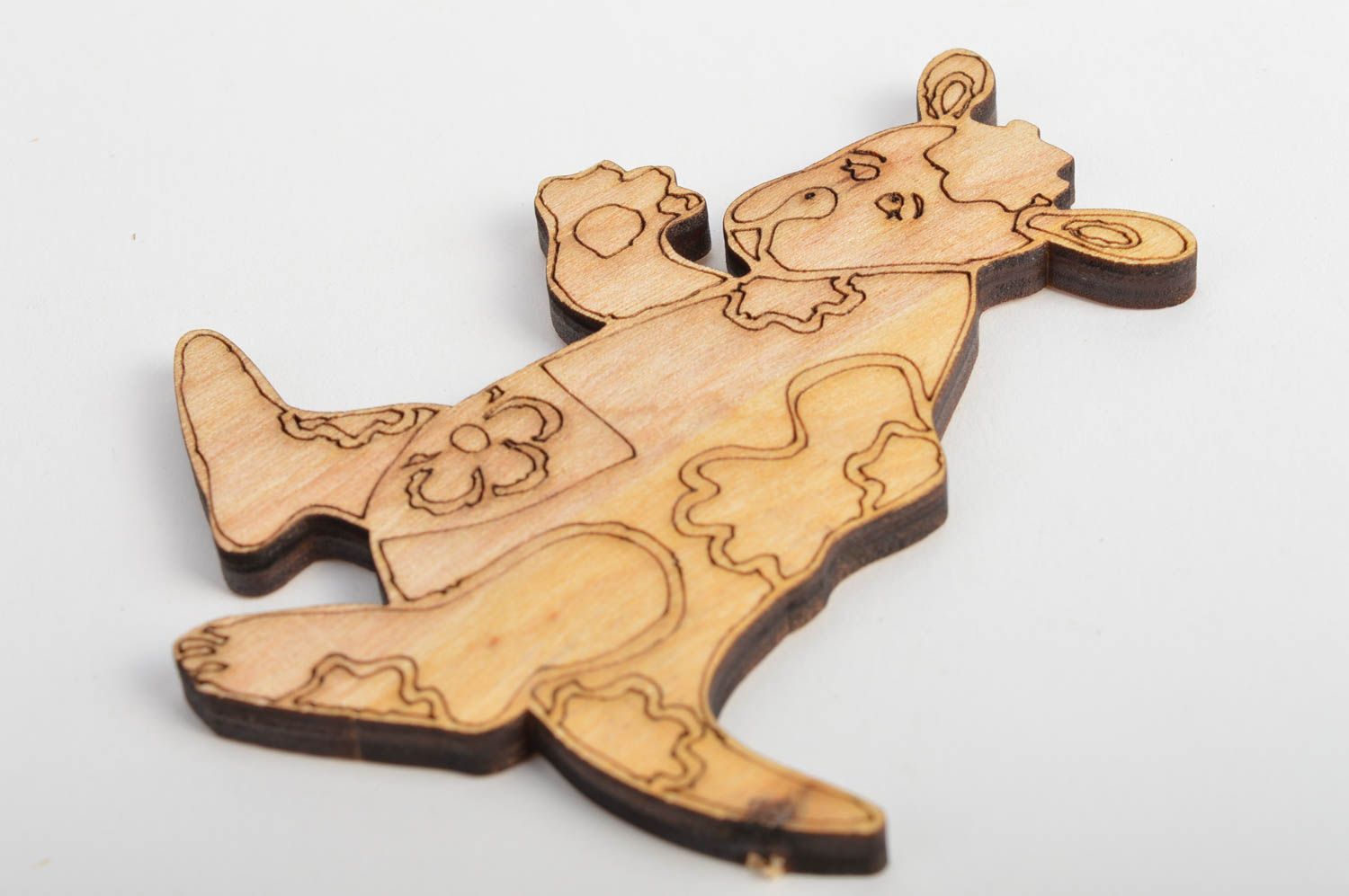 Petite forme en bois à décorer ou peindre faite main originale kangourou photo 3