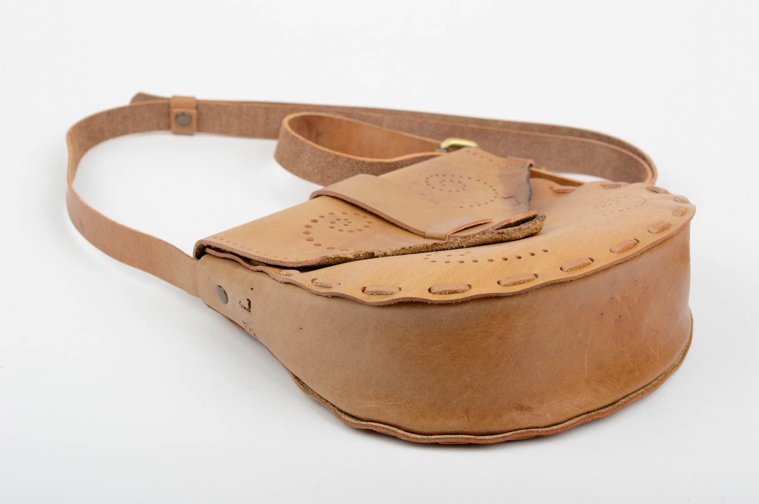 Сумка ручной работы сумка через плечо коричневая сумка из кожи в стиле кэжуал фото 4