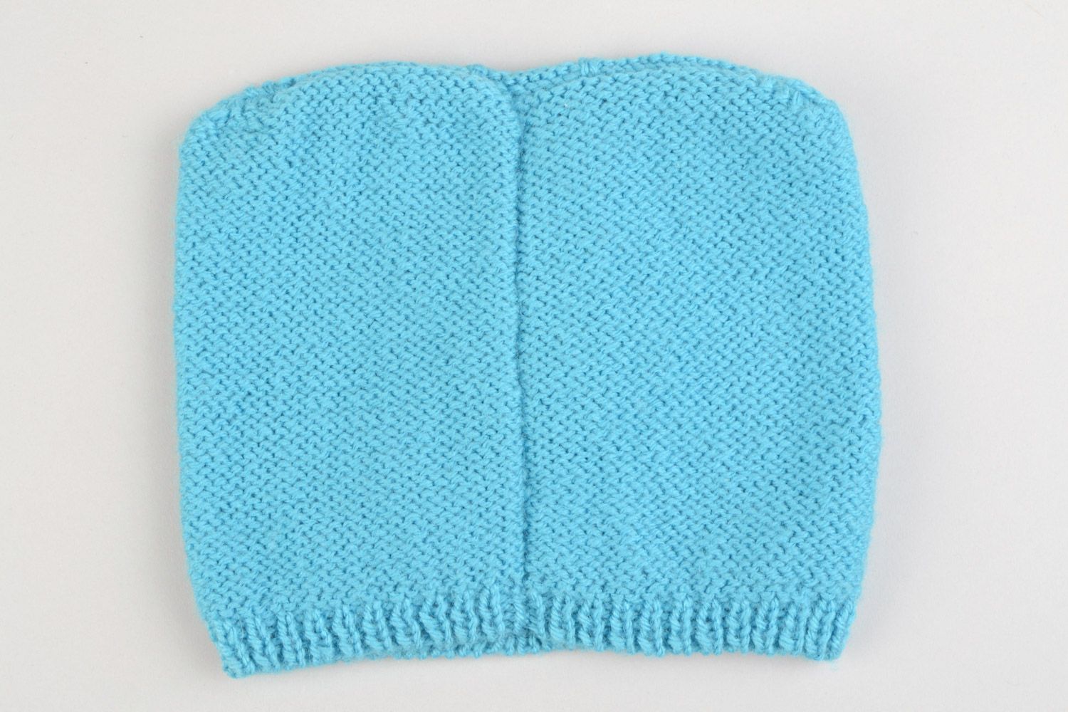 Bonnet tricoté pour bébé ornement en relief araignée bleu chaud fait main photo 4