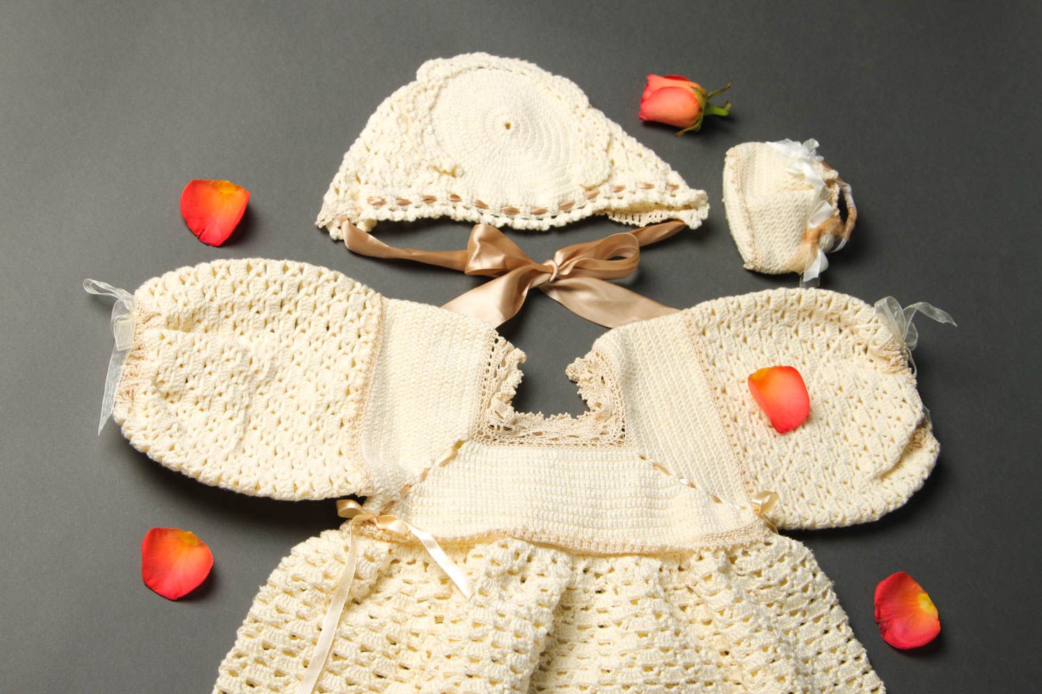 Handmade christening dresses baby baptism outfit baby accessories gift ideas photo 1