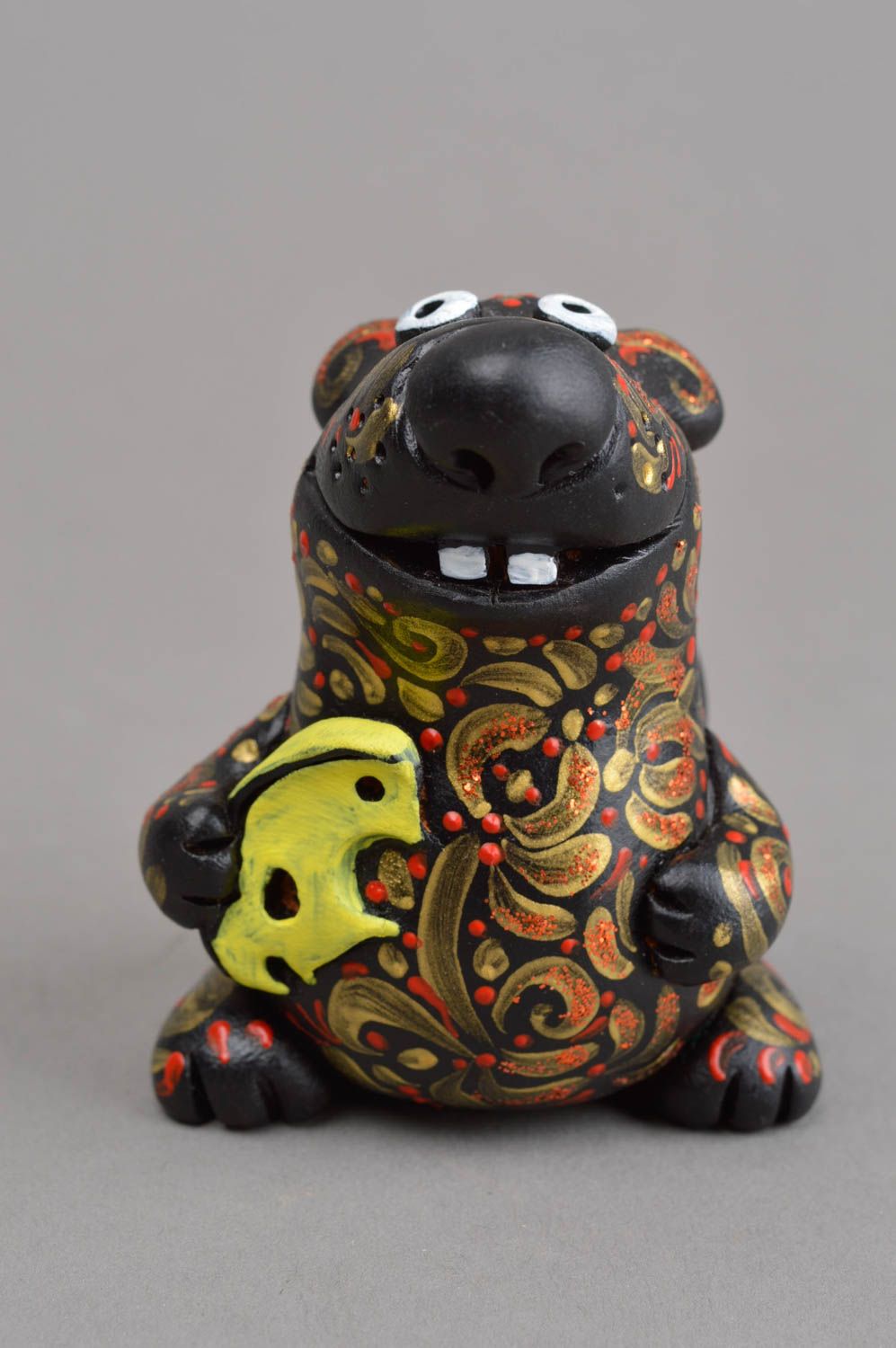 Handmade ceramic penny whistle cute musical instrument cute souvenir dog photo 2