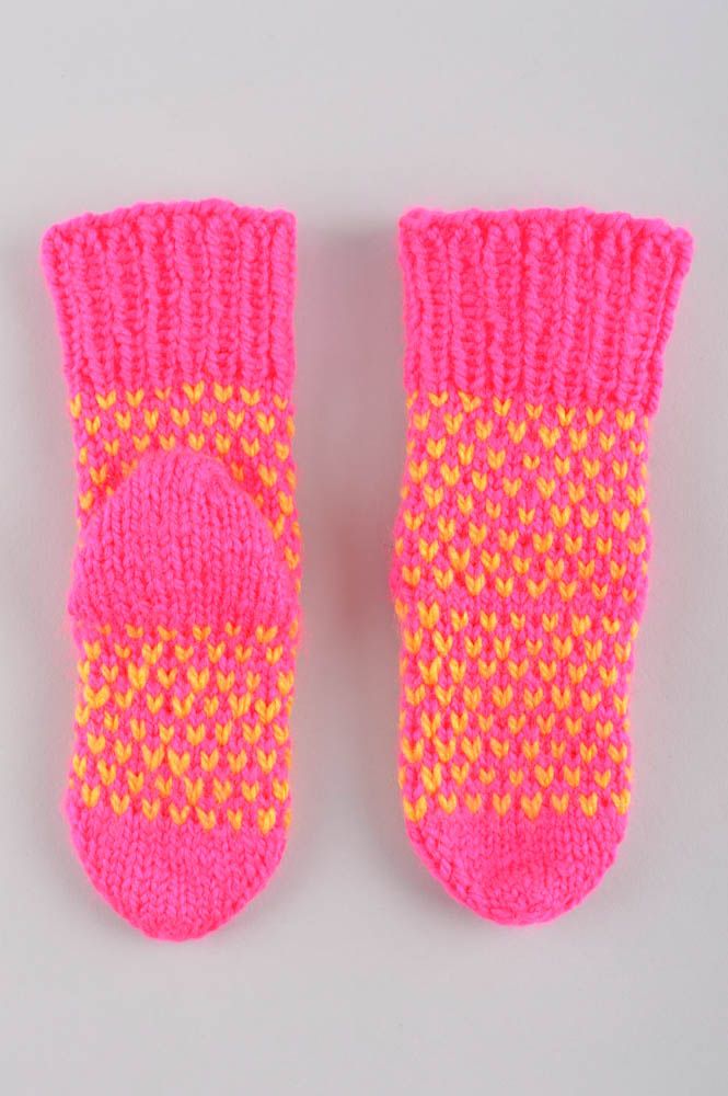 Calcetines tejidos rosados hechos a mano accesorios de mujer regalo original foto 4