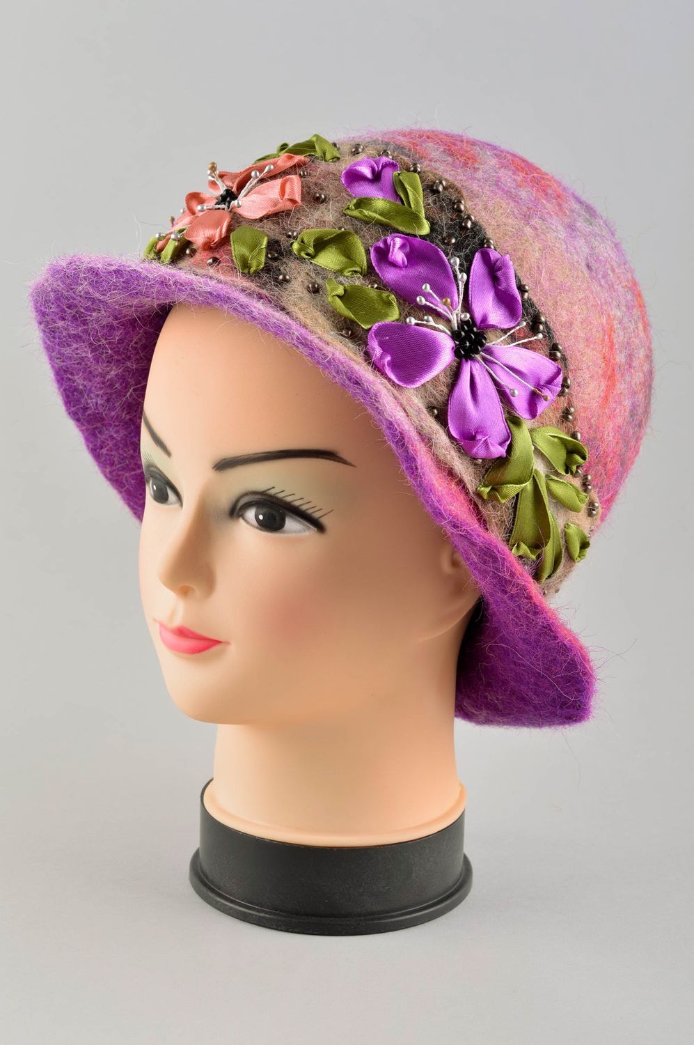 Sombrero de fieltro hecho a mano accesorio para mujeres regalo original foto 2