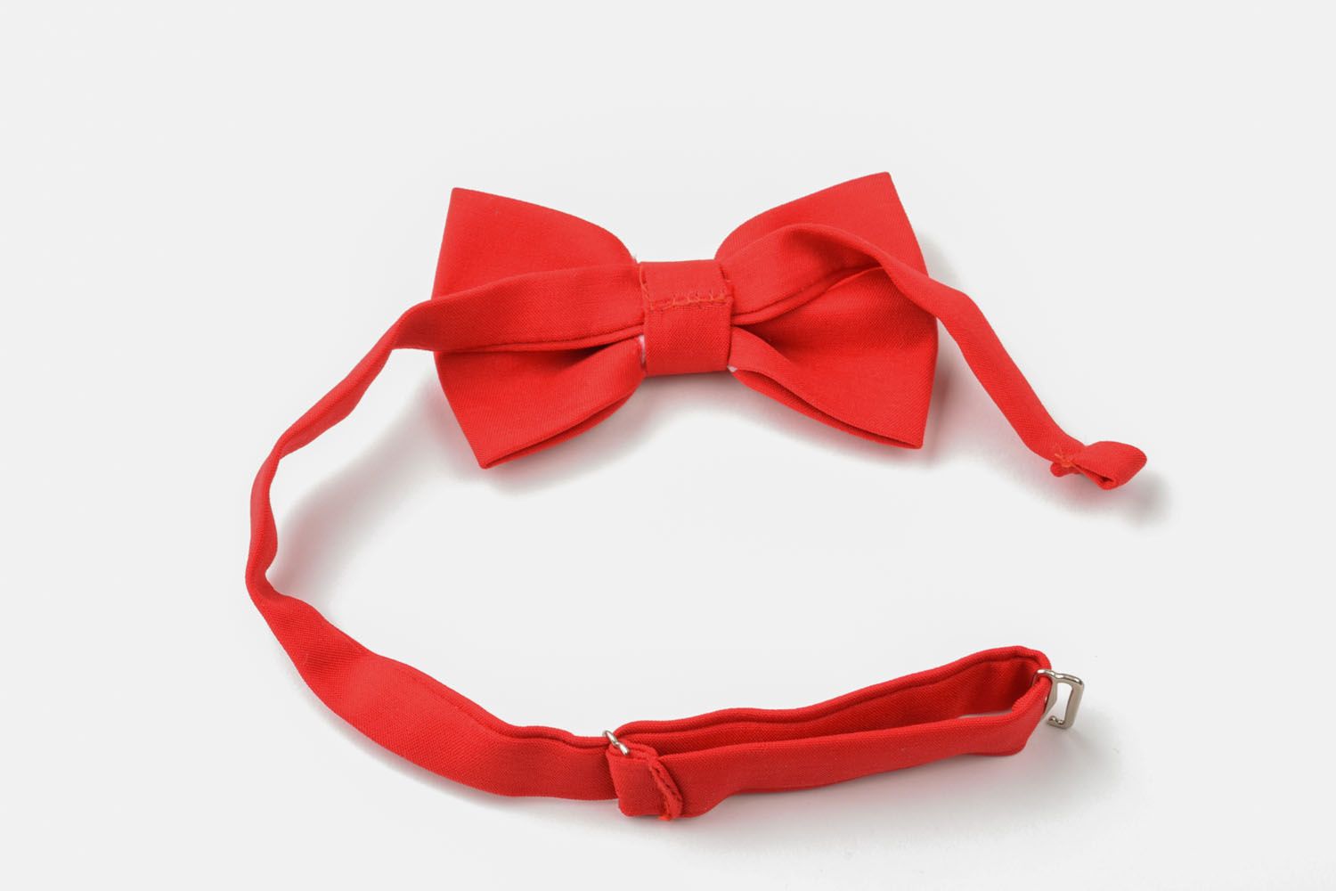 Red cotton bow tie photo 5