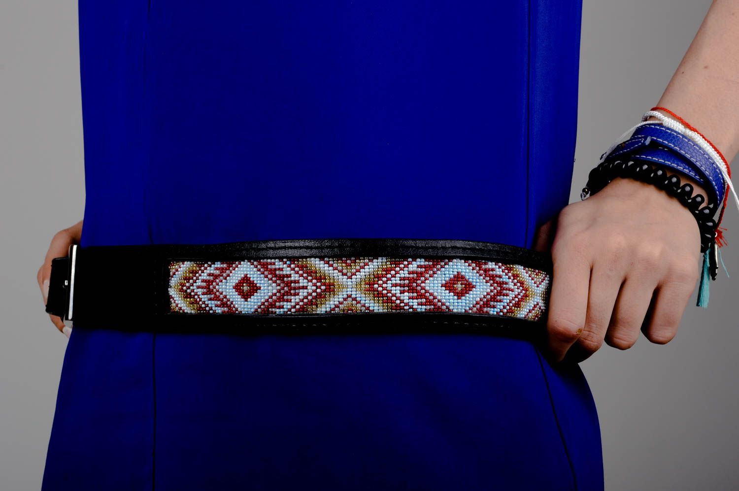 Cinturón de cuero hecho a mano ropa femenina accesorio de moda estiloso foto 5