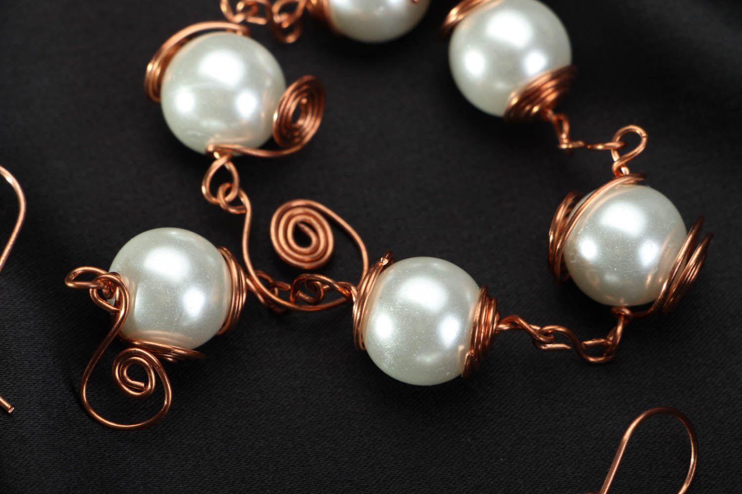 Set di orecchini e bracciale fatto a mano kit di accessori di perle belle
 foto 3
