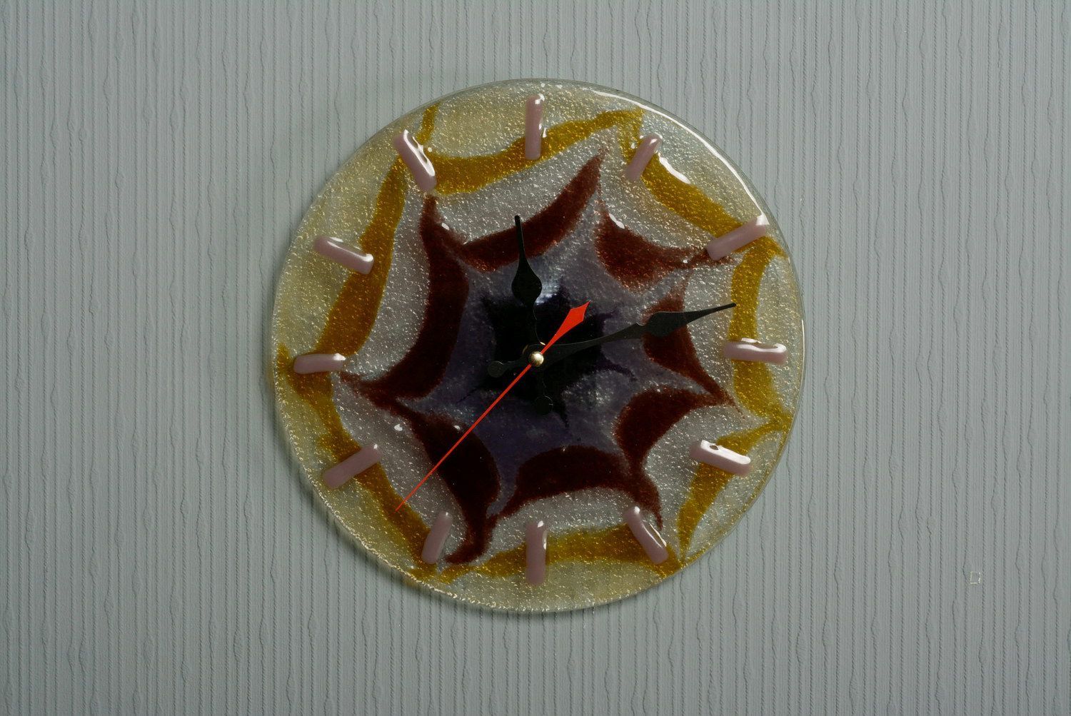Horloge murale en verre artisanale Étoile photo 5