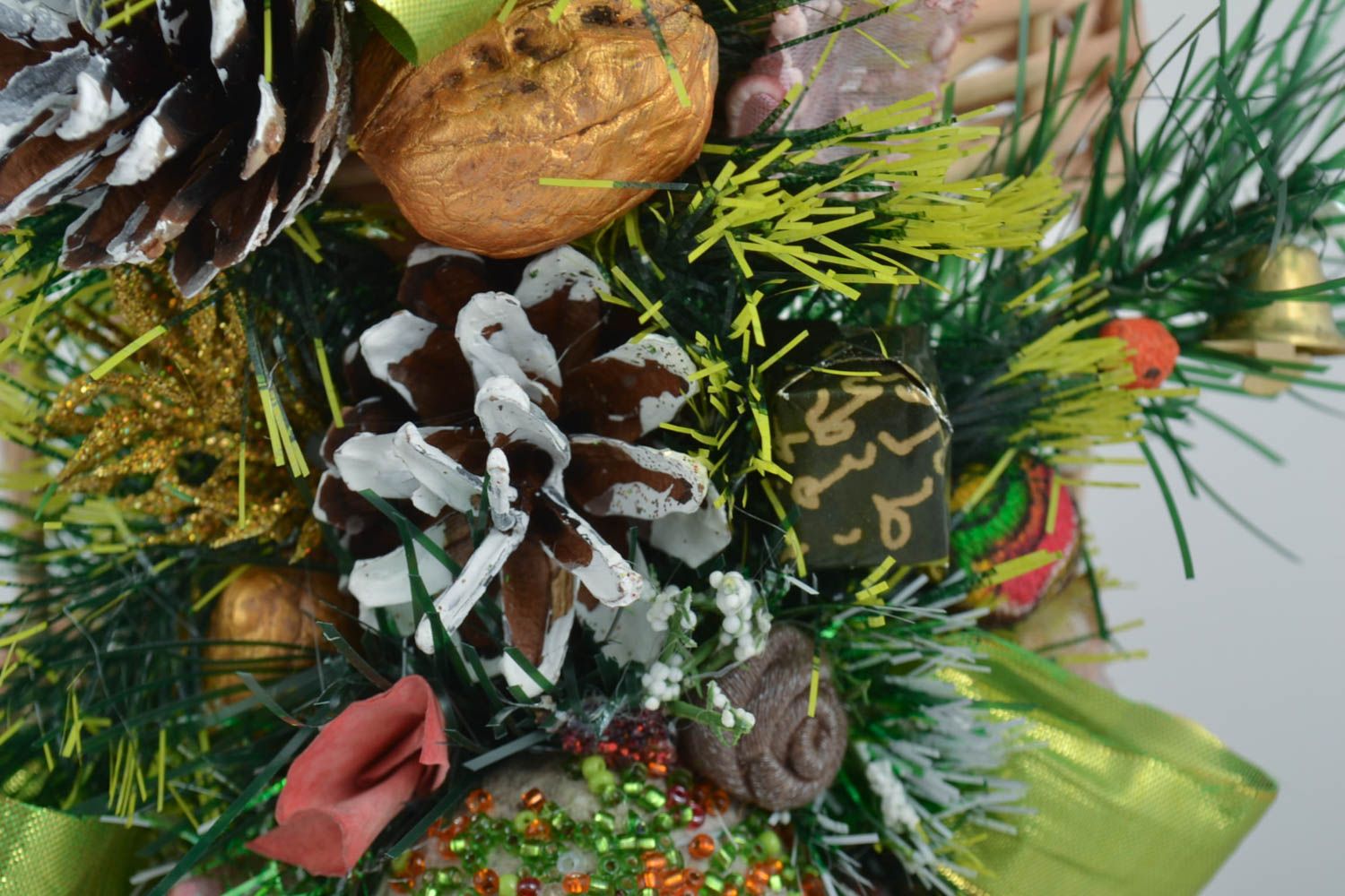 Canasta decorada hecha a mano de mimbre decoración de hogar regalo original foto 2