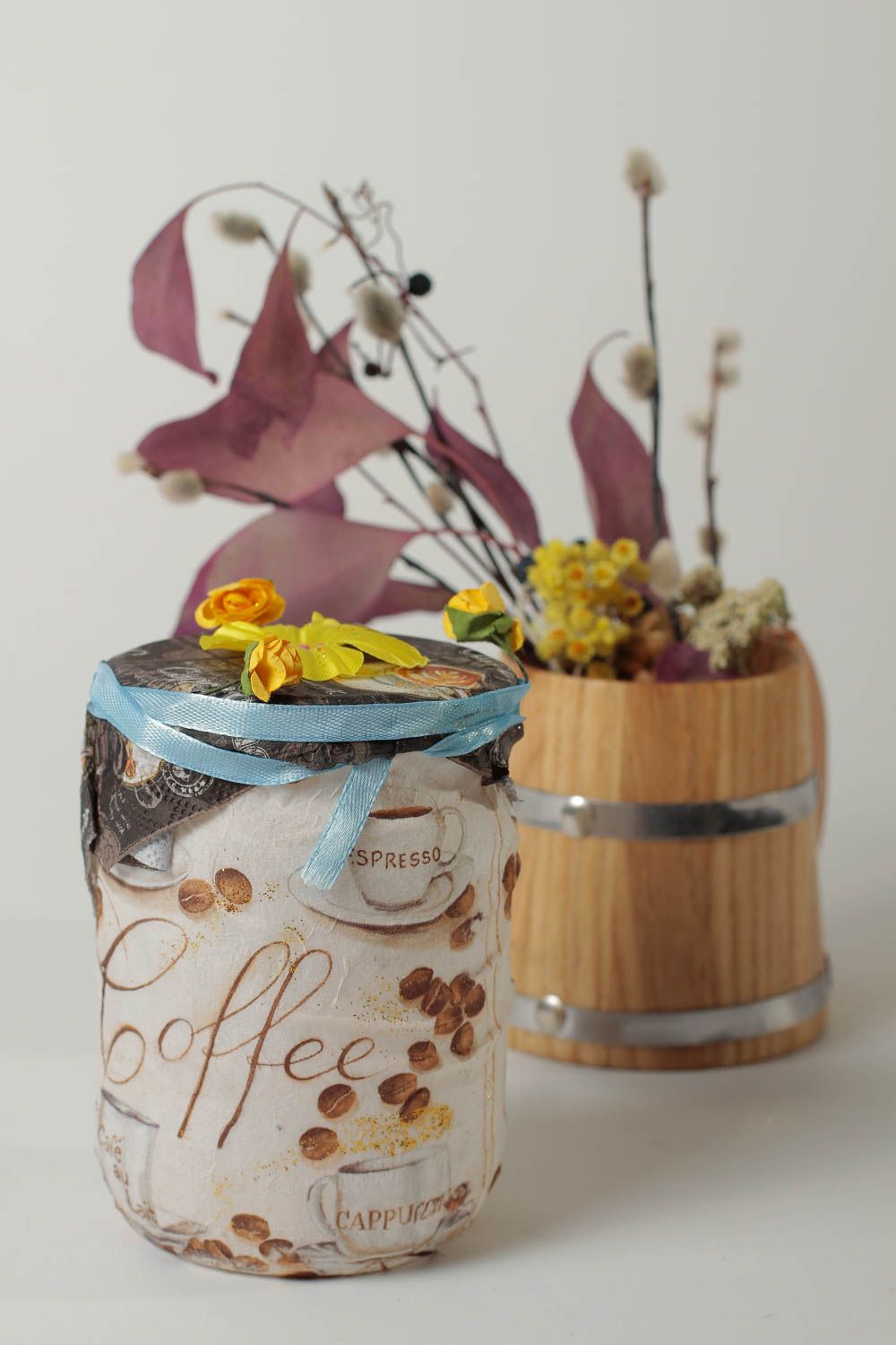 Handmade decorative coffee glass jar 0,6 lb photo 1