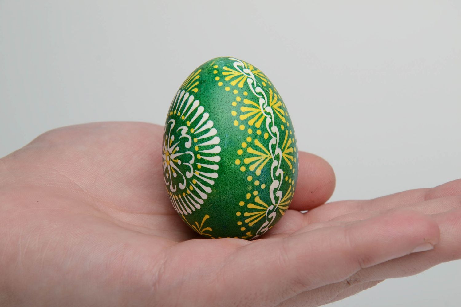 Handmade decorative egg is green color palette photo 5