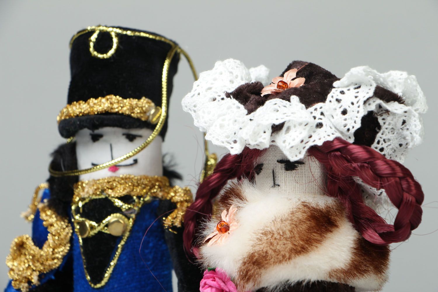 Designer soft dolls Hussar with Lady photo 2