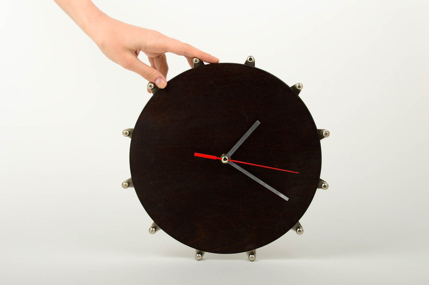 Деревянные часы ручной работы настенные часы минимализм необычные часы фото 2