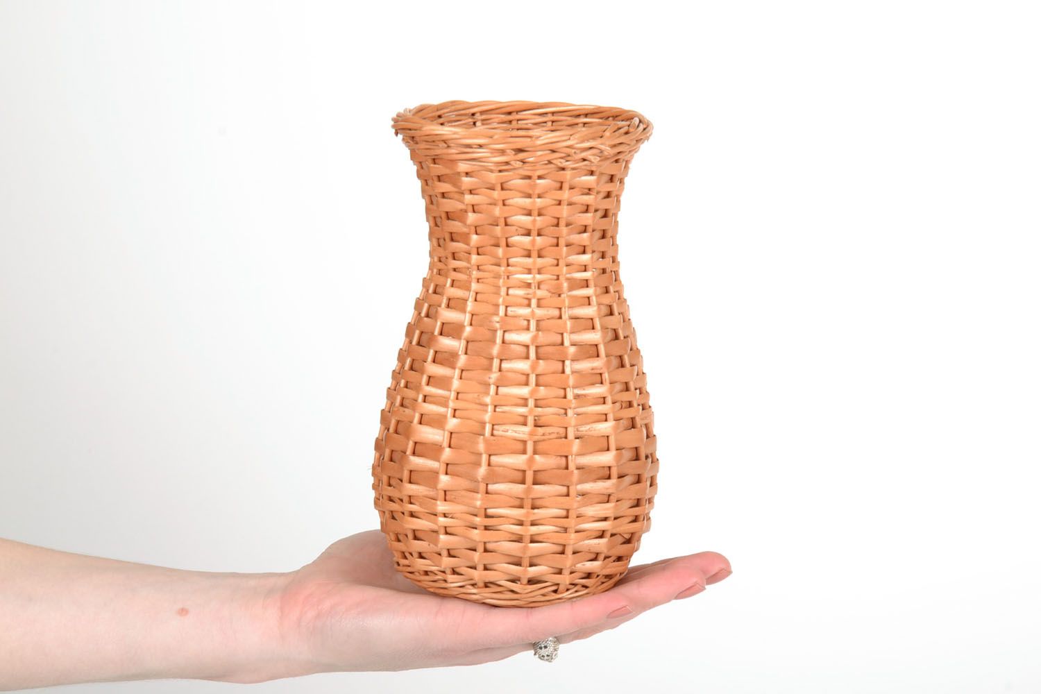 Vase décoratif en osier de saule fait main photo 5