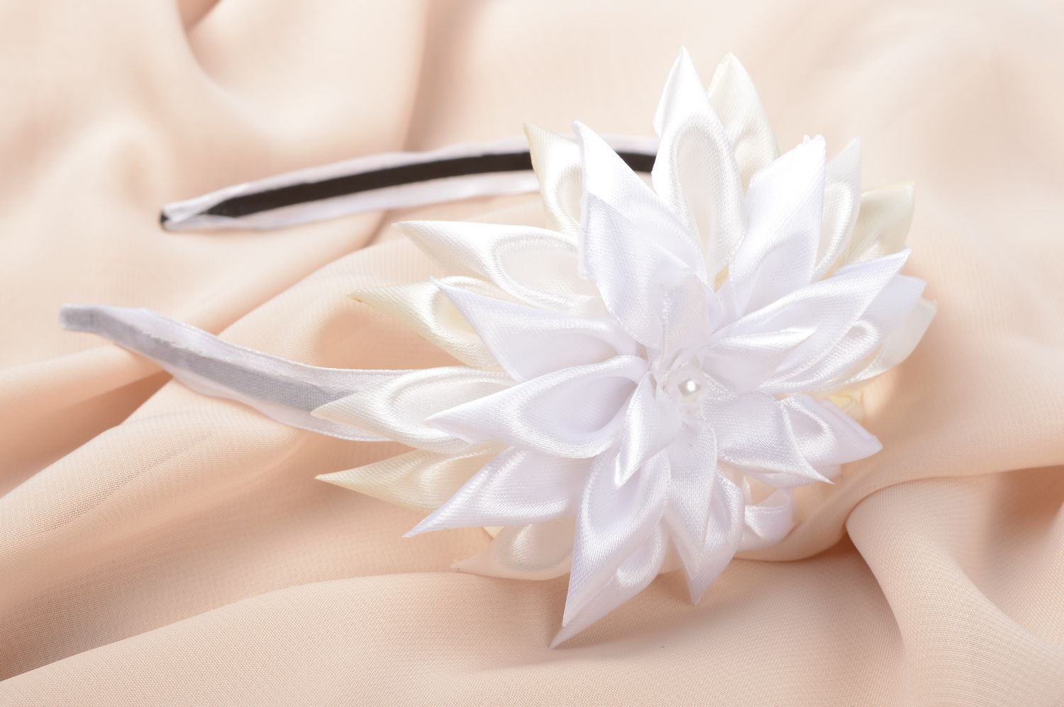 Handmade Haar Schmuck in Weiß Blumen Haarreif Geschenk für Mädchen prächtig foto 5