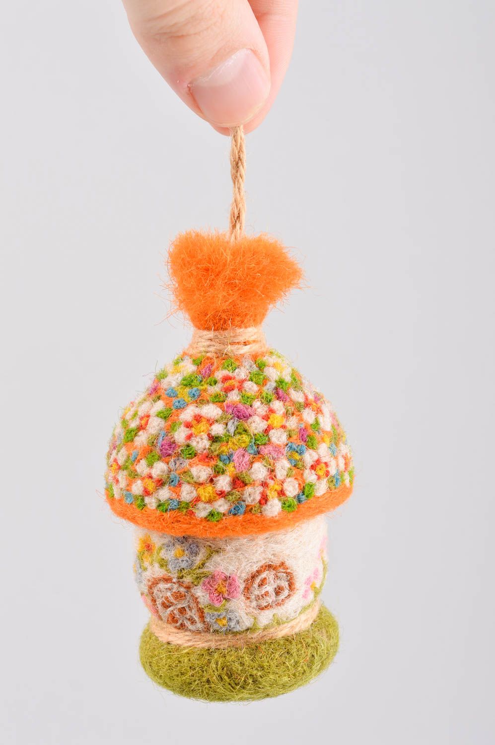 Cute handmade childrens toys soft Christmas tree decoration needle felting photo 5