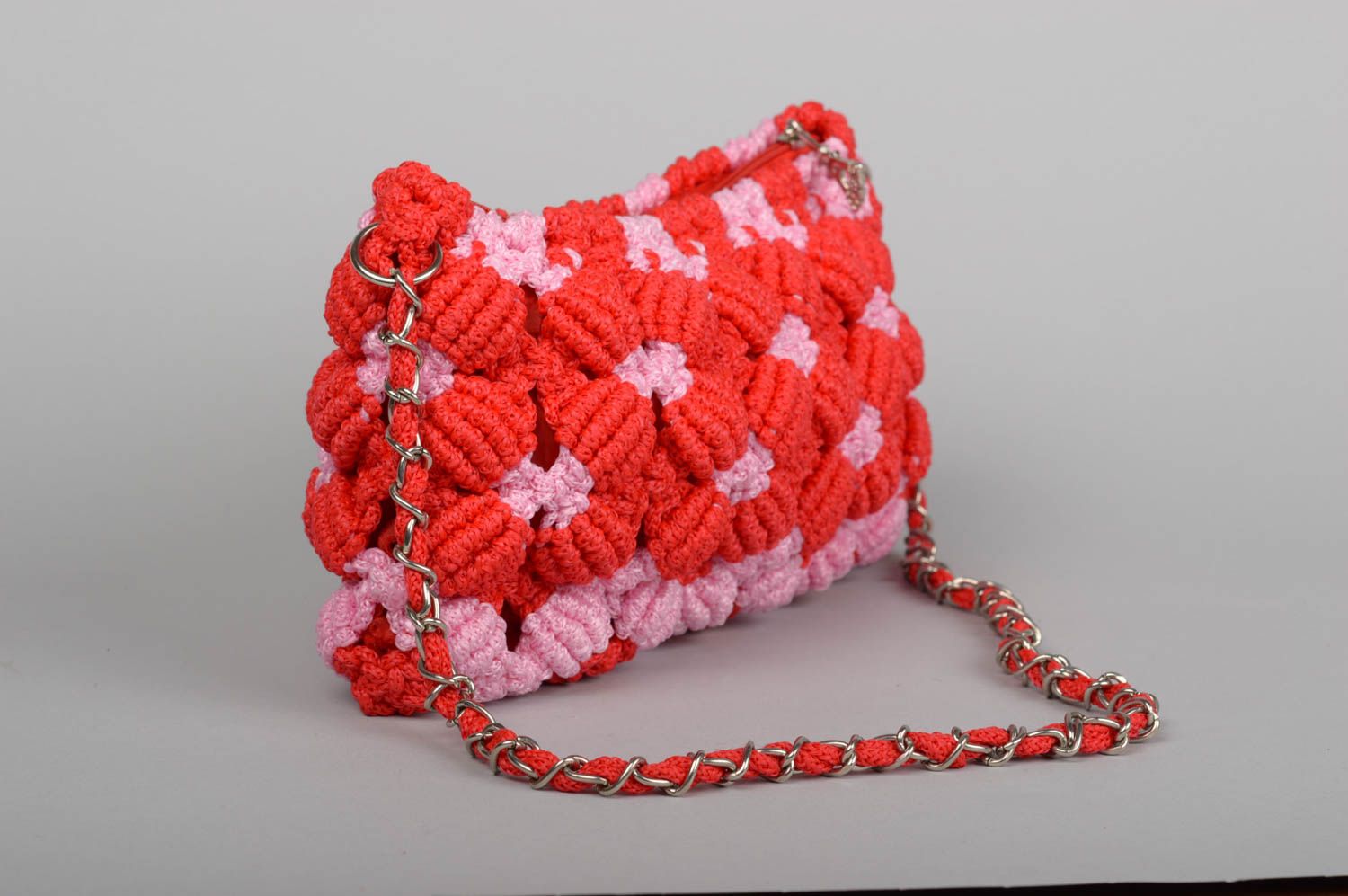 Umhängetasche Damen handmade Designer Tasche Damen Handtasche in Rot Rosa schön foto 2