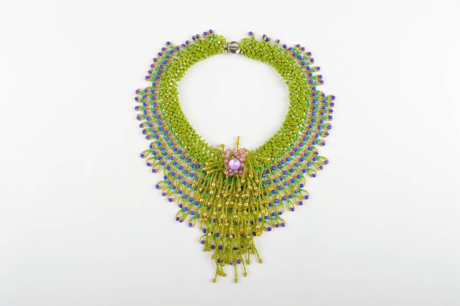 Handmade Damen Halskette Halsschmuck für Damen Schmuck Collier in Grün schön  foto 2