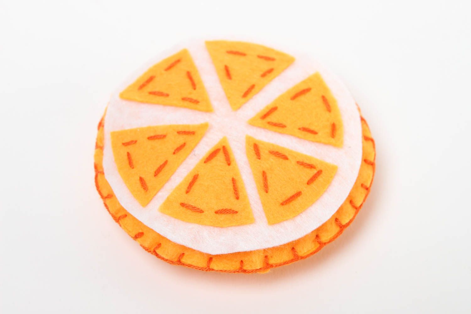 Мягкая игрушка ручной работы игрушка из ткани фетровая игрушка Долька апельсина фото 2