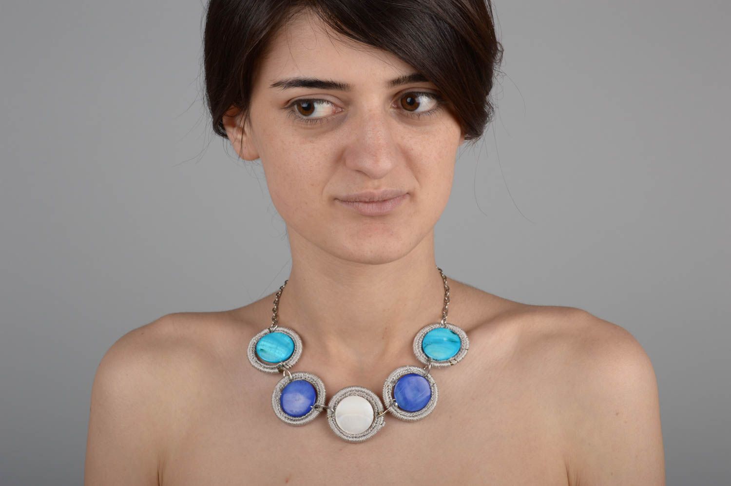 Modeschmuck Collier Handmade Häkel Accessoire Damen Collier Halskette für Frauen foto 5