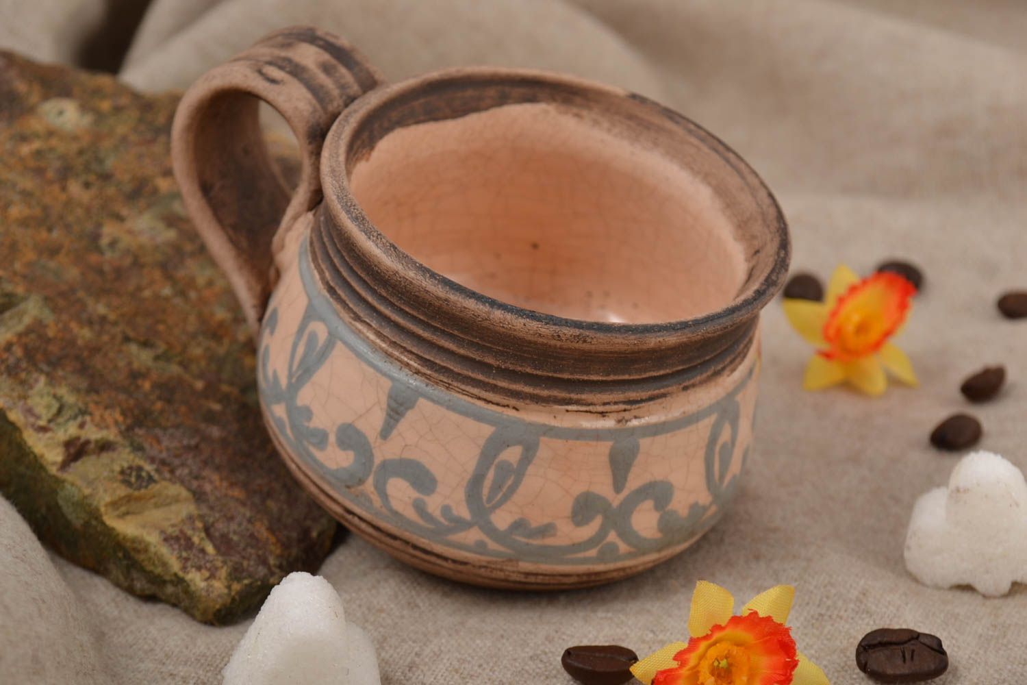 Taza de cerámica artesanal para té regalo original utensilio de cocina   foto 1