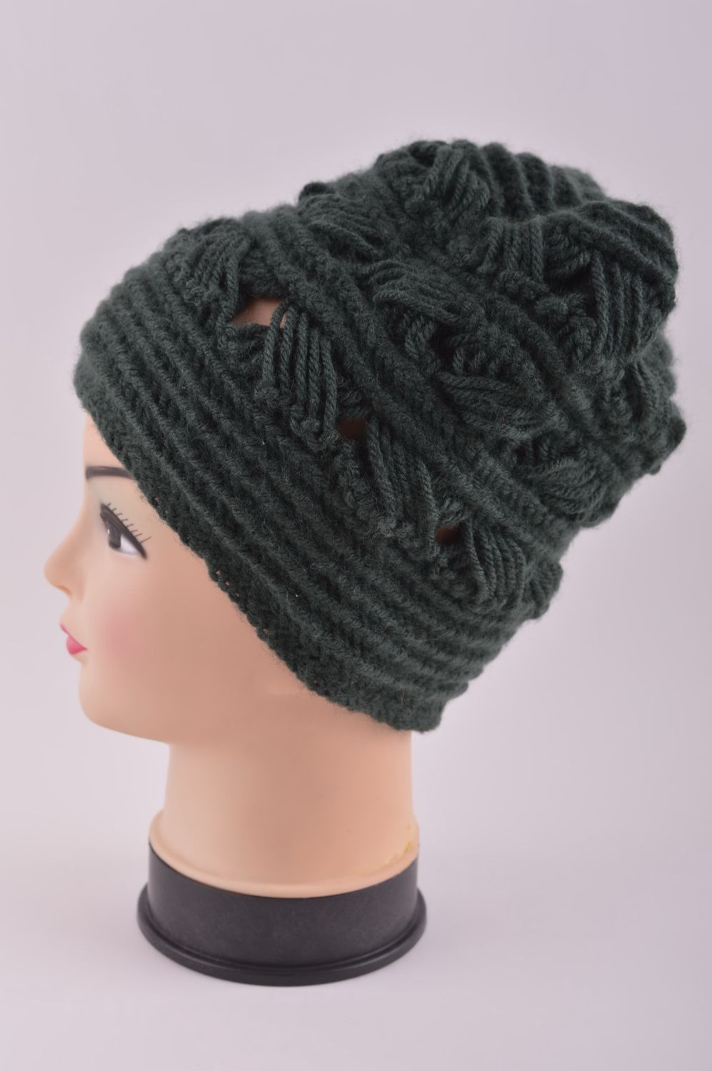 Handmade knitted hat fashion hat for women winter accessories for girls photo 3