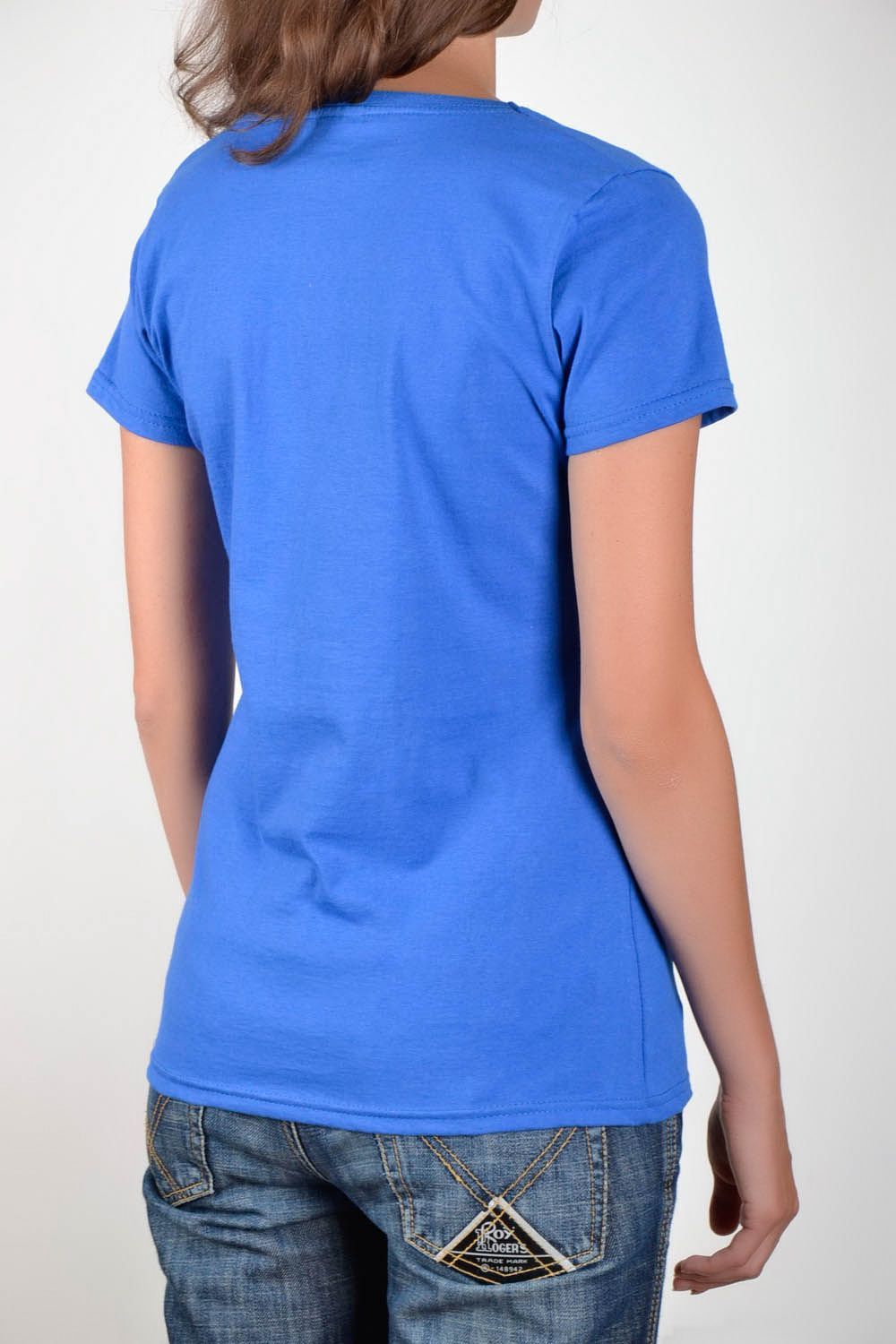 Синяя футболка Кот фото 2