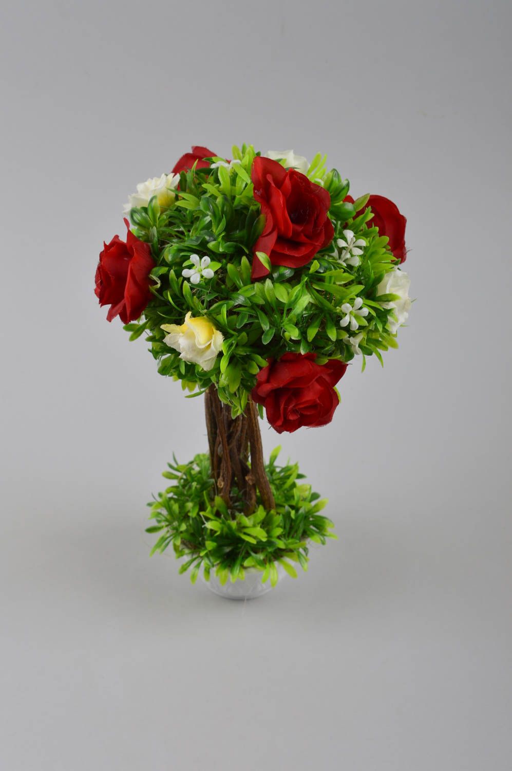 Topiario de flores hecho a mano regalo original elemento decorativo Rosas foto 2