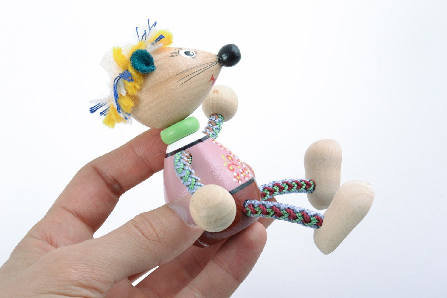 Öko handmade Spielzeug Maus mit Bemalung künstlerisch einzigartig schön interessant foto 2