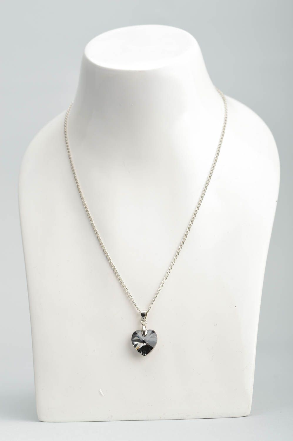 Damen Halskette Geschenk für Frauen Schmuck handgemacht mit Herz Anhänger fein foto 5