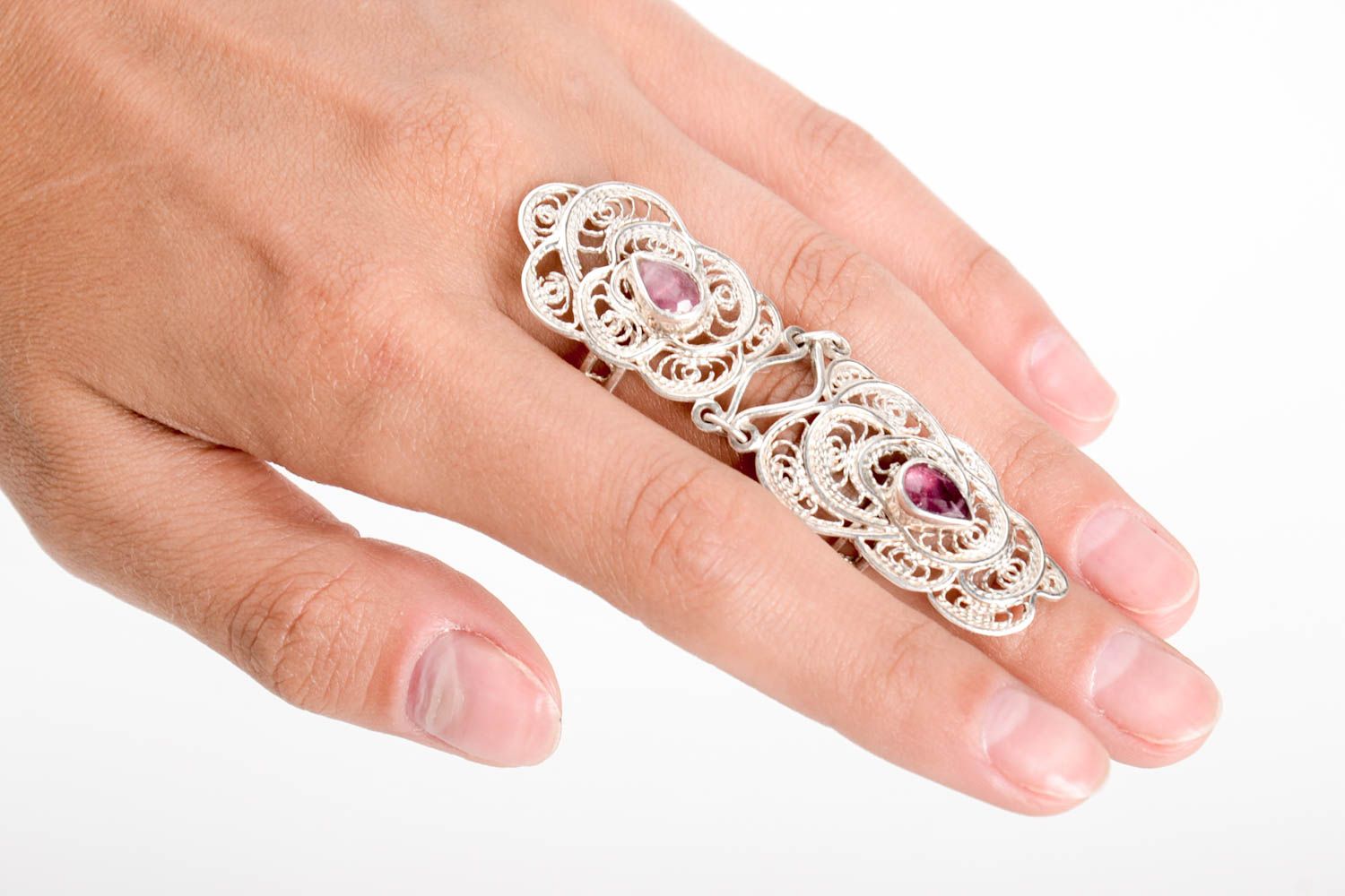Женские кольца ручной работы кольца из серебра элитная бижутерия кольца с камнем фото 1