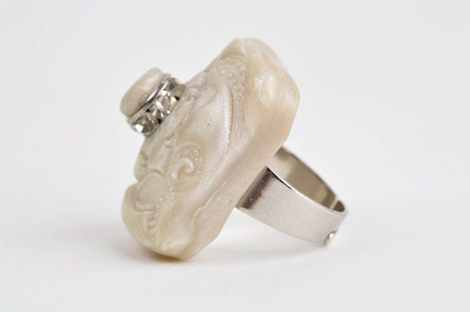 Кольцо ручной работы украшение из полимерной глины украшение кольцо авторское фото 2