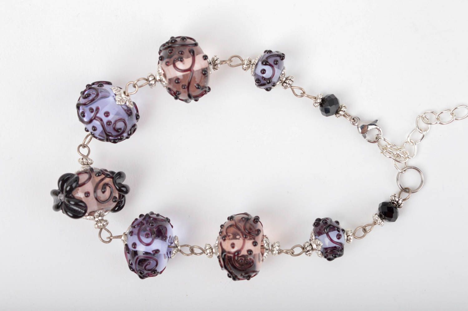 Stylish handmade glass bracelet beaded bracelet designer accessories for girls photo 3