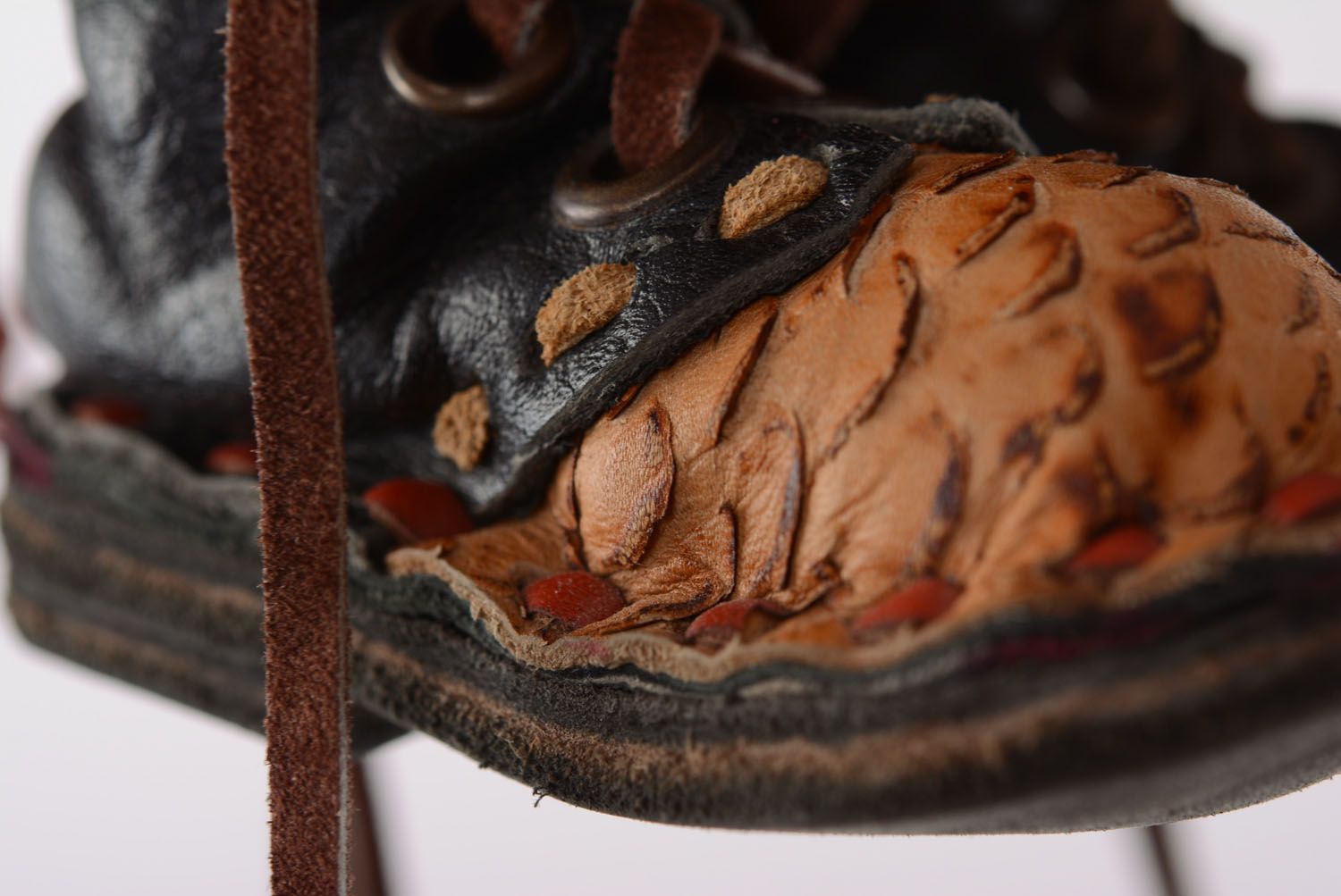 Leather decorative boots photo 5