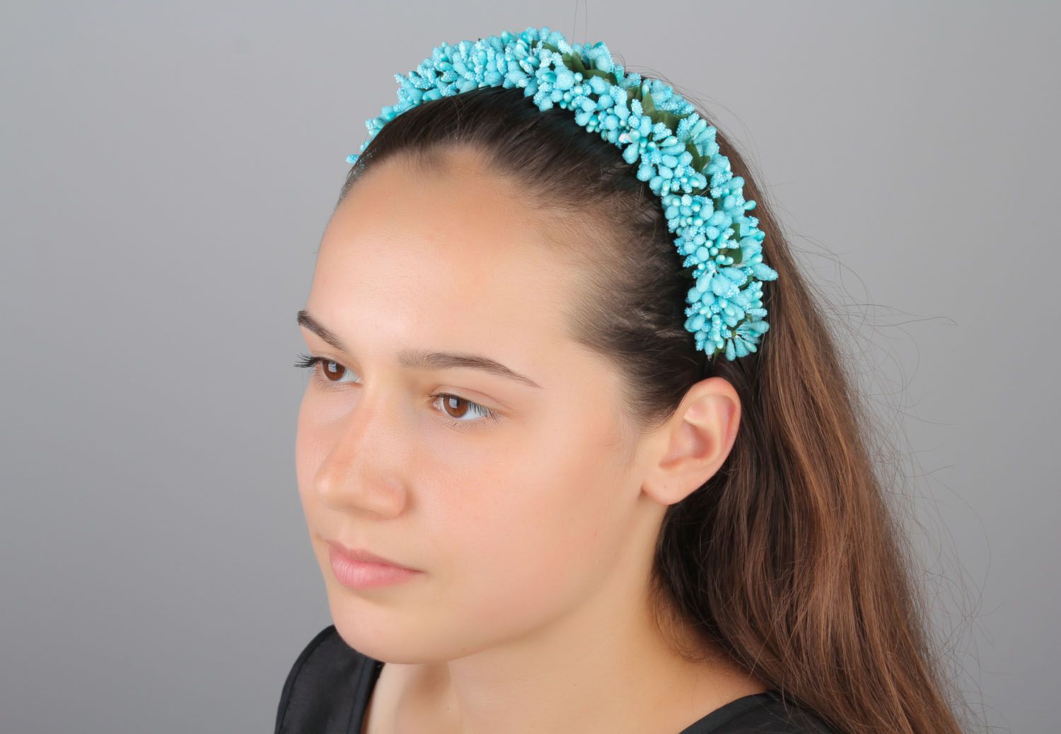 Blue floral headband photo 5