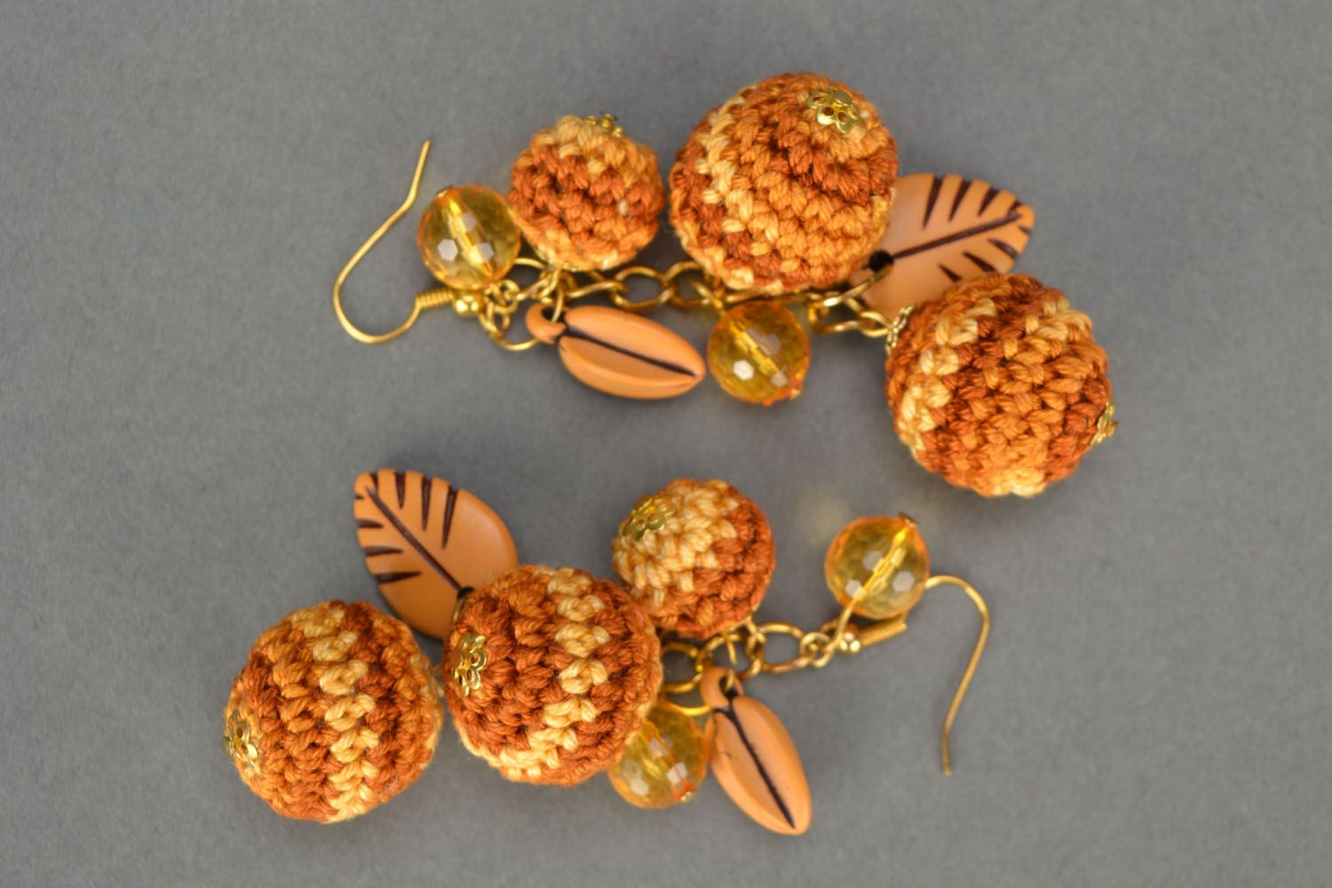 Crochet earrings Autumn Glamor photo 3