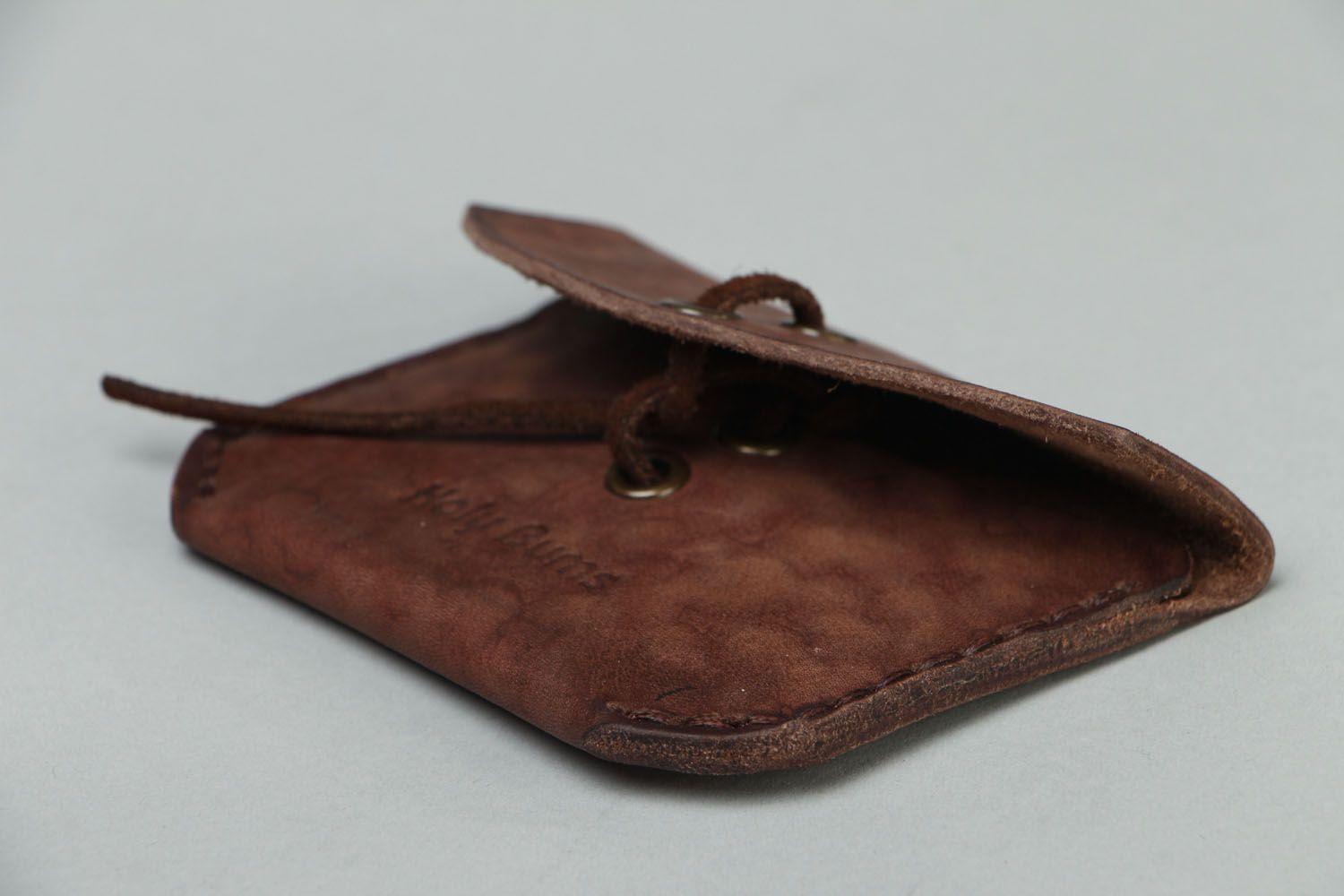 Brown leather purse photo 2
