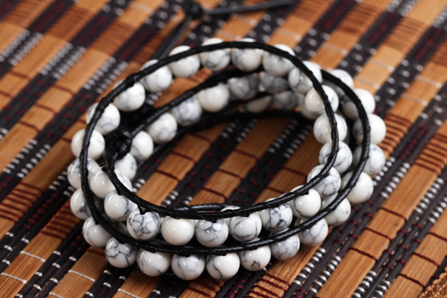 White agate bracelet handmade jewelry with natural stones stylish bracelet photo 1