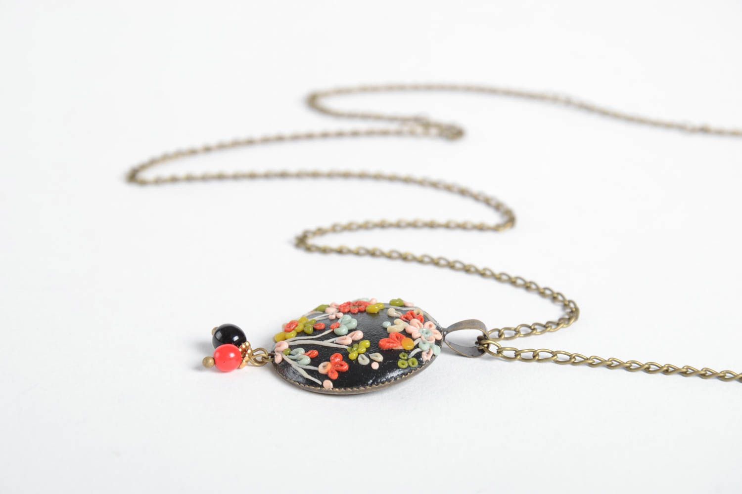 Stylish handmade plastic flower pendant costume jewelry designs gifts for her photo 5